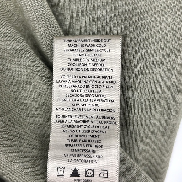 Seven7 Short-Sleeved V-Neck Crisscross High-Low Tee Women’s Size XL in Green - Picture 5 of 6